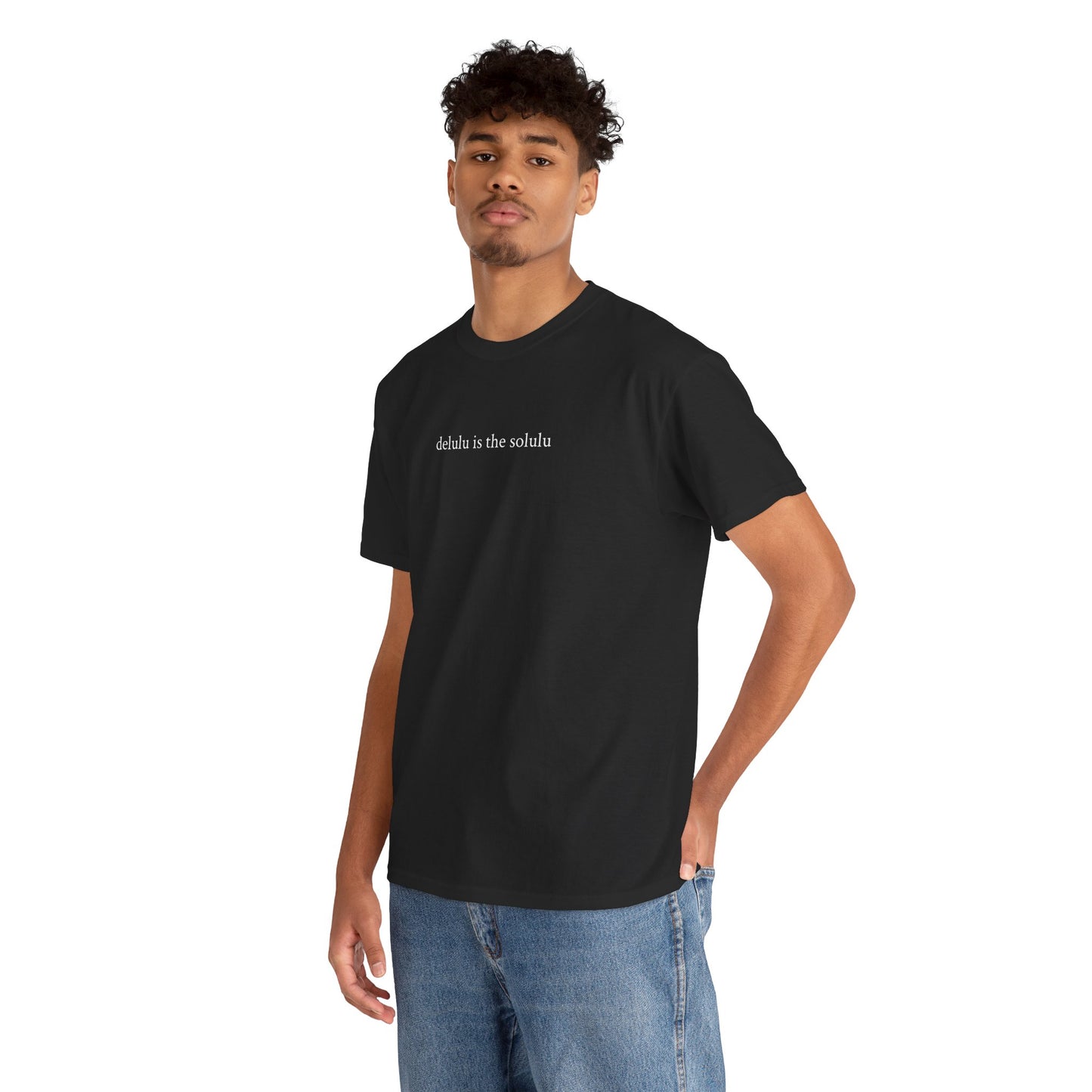 "Delulu is the solulu" Heavy T-Shirt (Black Edition)